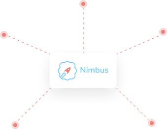 The Nimbus Learning tutoring program logo in the centre of a web